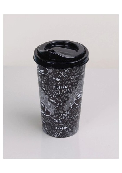 Kahve Bardağı - Kapaklı Desenli 650 ml - 1 Adet