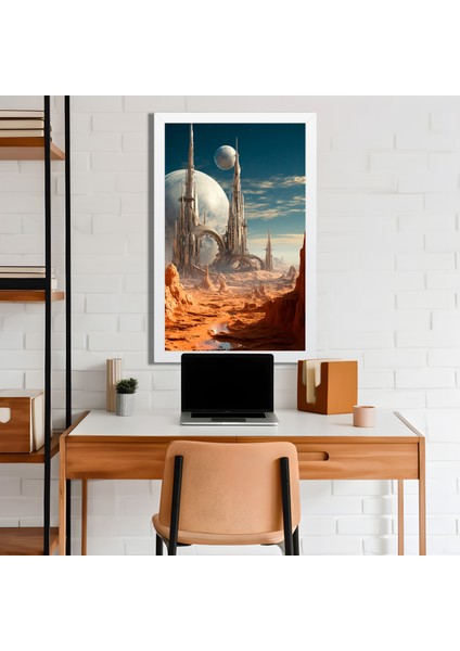 Space, Uzay, Yapay Zeka Mdf Plastik Çerçeveli Dekoratif Tablo 19