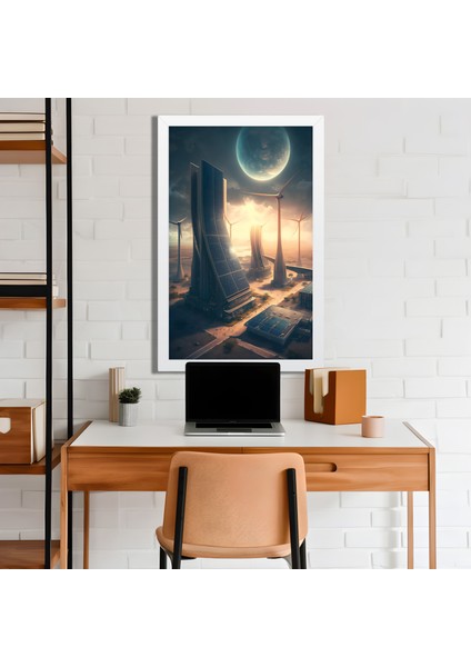 Space, Uzay, Yapay Zeka Mdf Plastik Çerçeveli Dekoratif Tablo 188