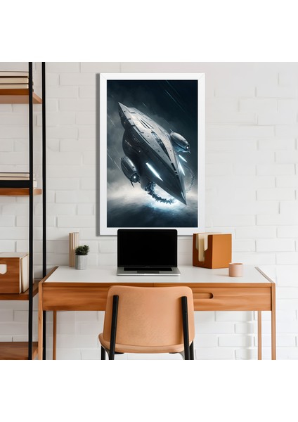 Space, Uzay, Yapay Zeka Mdf Plastik Çerçeveli Dekoratif Tablo 186