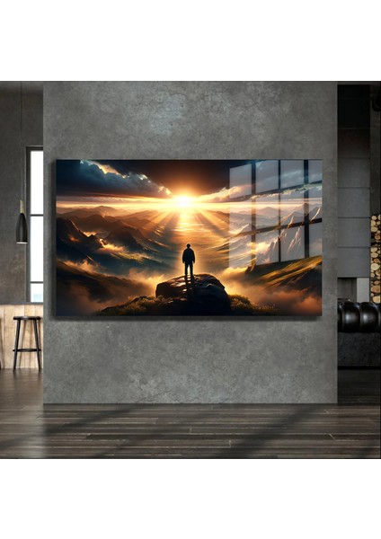 Sanatsal Yapayzeka, Creative Art, 3D Dekoratif Baskı Yatay Cam Tablo 23