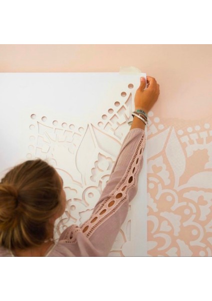 Lovely Büyük Boy Mandala Duvar Dekoratif Hazır Şablon 100 cm modelleri