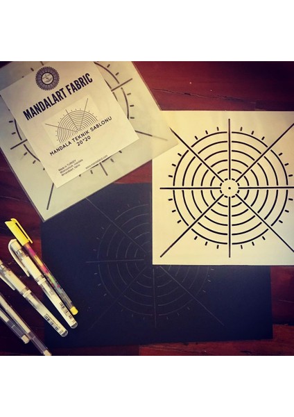 Mandala Teknik Şablon, 50*50 cm Mandala Yapmak İsteyenler için, 50*50 cm Boyut MFT098 fırsatları