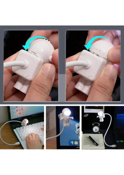 Taşınabilir Klavye Işık USB Küçük Gece Lambası Astronot