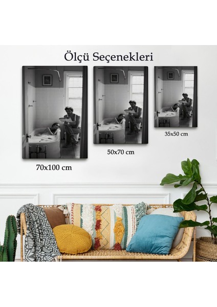 Küvetteki Kadına Kitap Okuyan Adam TABLOSU-7815