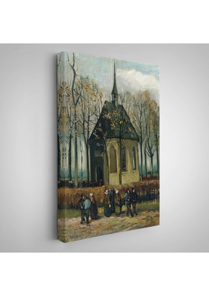 Vincent Van Gogh - Cemaat Nuenen'deki Reform Kilisesinden Ayrılıyor TABLO-7466