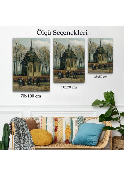 Vincent Van Gogh - Cemaat Nuenen'deki Reform Kilisesinden Ayrılıyor TABLO-7466