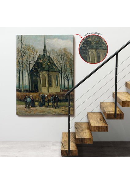 Vincent Van Gogh - Cemaat Nuenen'deki Reform Kilisesinden Ayrılıyor TABLO-7466