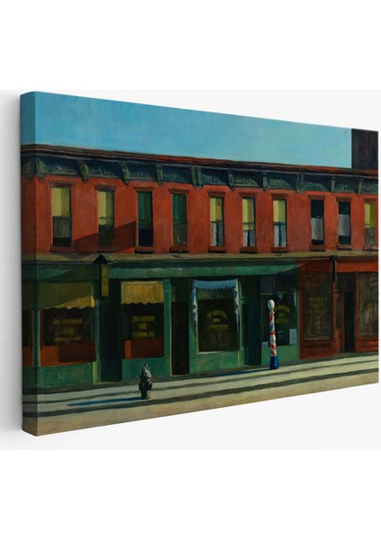 Edward Hopper - Pazar Sabahının Erken Saatleri Tablosu - Early Sunday MORNING-7069