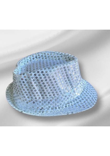 Gümüş Renk Unisex Payetli Parti Pullu Fötr Şapka Karnaval Eğlence Şapkası 1 Adet fiyatları