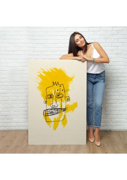 Çerçeveli Jean-Michel Basquiat - Sarı Saçlı Isimsiz TABLO-7440