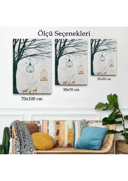 Geyikler ve Kafesteki Kuşlar TABLOSU-7918 modelleri