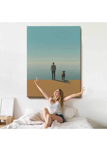 Sahilde Tefekkür Eden Adam TABLOSU-7509 indirimleri