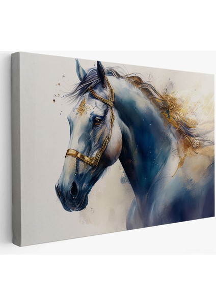 Altın Detaylı Beyaz At TABLOSU-7278