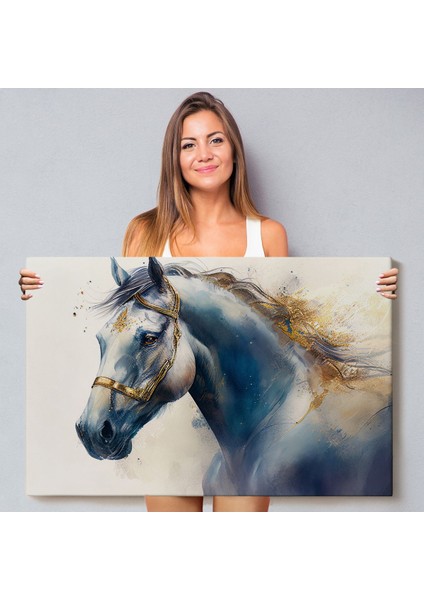 Altın Detaylı Beyaz At TABLOSU-7278 fiyatları