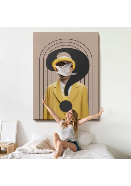 Yüzünde Kuş Olan Adam Pop Art TABLO-7848