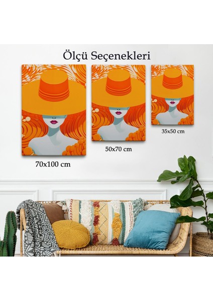 Turuncu Şapkalı Retro Kadın TABLO-7561 modelleri