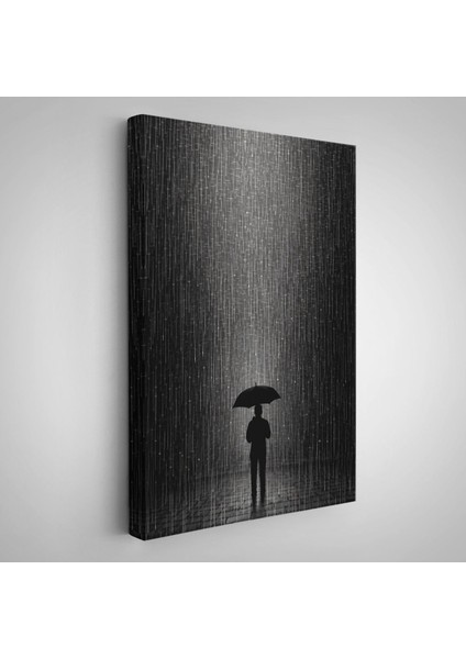 Hiçliğin Ortasında Gece Yarısı Yağmur Altındaki Adam TABLO-7548