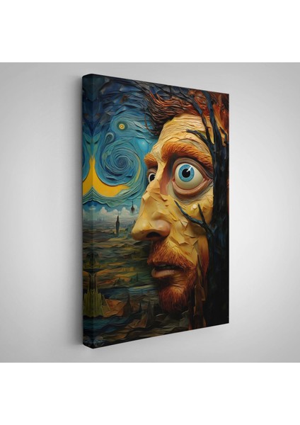 Çerçeveli Vincent Van Gogh Tarzı Portre TABLOSU-7817