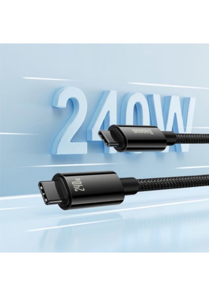 240W PD 3.1 Type-C to Type-C Kablo 1m – MacBook, Telefon ve Tablet Uyumlu