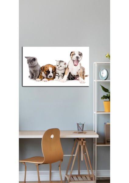 Eğlenceli Hayvanlar, Yapay Zeka Destekli, 3D Dekoratif Baskı Yatay Cam Tablo 470 indirimleri