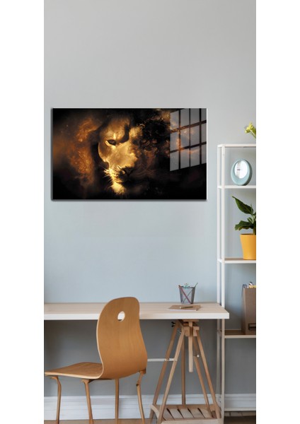 Eğlenceli Hayvanlar, Yapay Zeka Destekli, 3D Dekoratif Baskı Yatay Cam Tablo 53 indirimleri