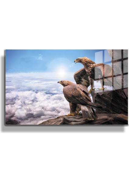 Eğlenceli Hayvanlar, Yapay Zeka Destekli, 3D Dekoratif Baskı Yatay Cam Tablo 215