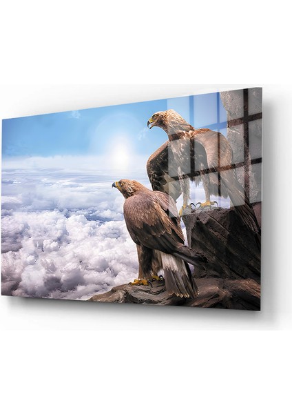 Eğlenceli Hayvanlar, Yapay Zeka Destekli, 3D Dekoratif Baskı Yatay Cam Tablo 215 fiyatları