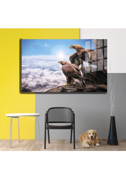 Eğlenceli Hayvanlar, Yapay Zeka Destekli, 3D Dekoratif Baskı Yatay Cam Tablo 215 modelleri