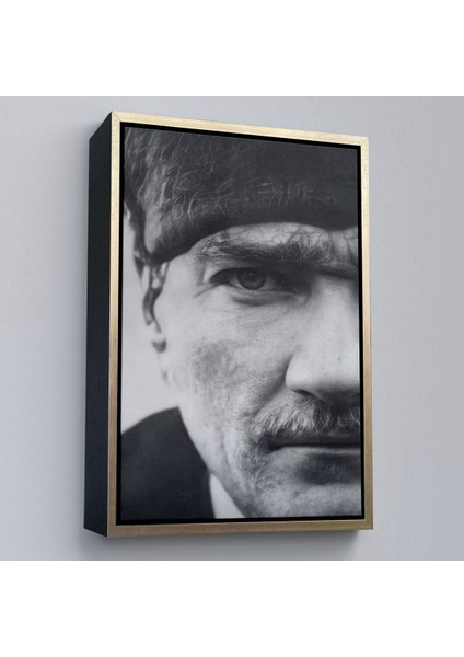Çerçeveli Atatürk Portre Tablosu Mustafa Kemal Atatürk Dikdörtgen Dekoratif Kanvas TABLO-142