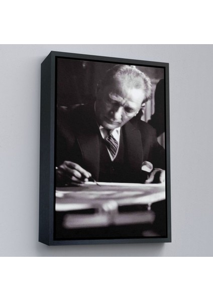 Çerçeveli Atatürk Portre Tablosu Mustafa Kemal Atatürk Dikdörtgen Dekoratif Kanvas TABLO-126 modelleri
