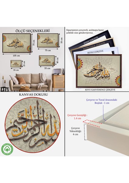 Çerçeveli Islami Dini Kanvas Duvar TABLOSU-3269 indirimleri