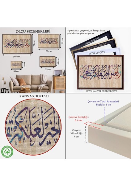 Çerçeveli Ayet-I Kerime, Islam Dini Kanvas TABLO-3303 indirimleri