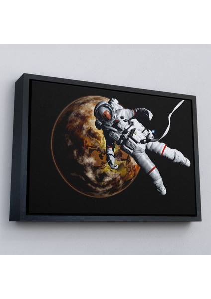 Çerçeveli Gezegenin Arka Planındaki Astronot Kanvas Duvar TABLOSU-1182 modelleri