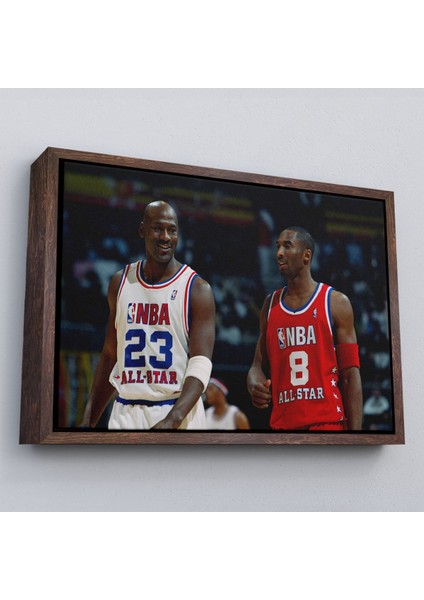Çerçeveli Michael Jordan ve Kobe Bryant Kanvas TABLO-5153