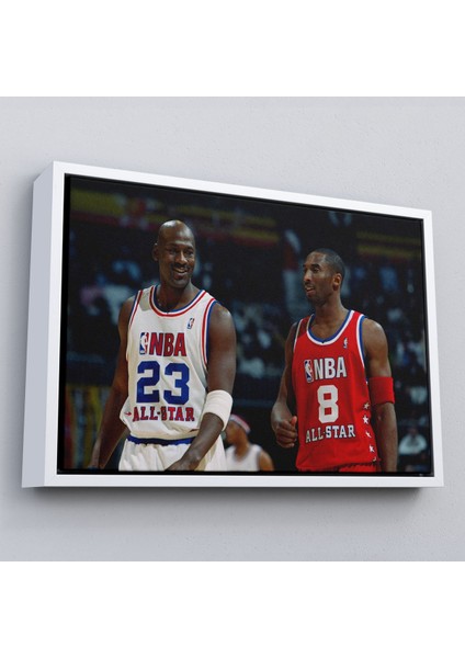 Çerçeveli Michael Jordan ve Kobe Bryant Kanvas TABLO-5153