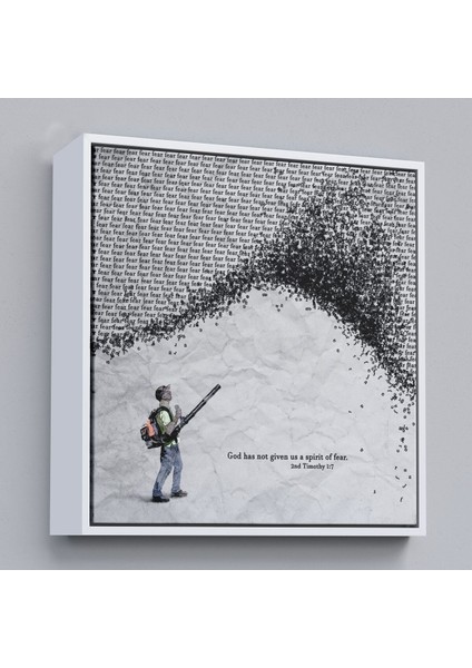 Çerçeveli Tanrı Bize Korku Ruhu Vermedi Kanvas TABLO-5324