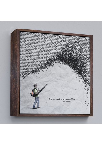 Çerçeveli Tanrı Bize Korku Ruhu Vermedi Kanvas TABLO-5324 fiyatları