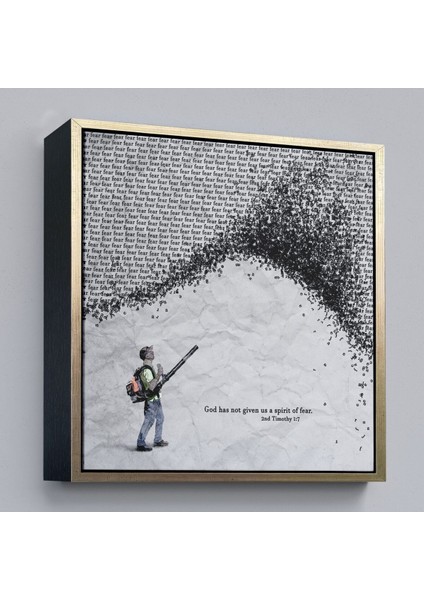 Çerçeveli Tanrı Bize Korku Ruhu Vermedi Kanvas TABLO-5324 modelleri