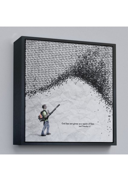 Çerçeveli Tanrı Bize Korku Ruhu Vermedi Kanvas TABLO-5324 fırsatları