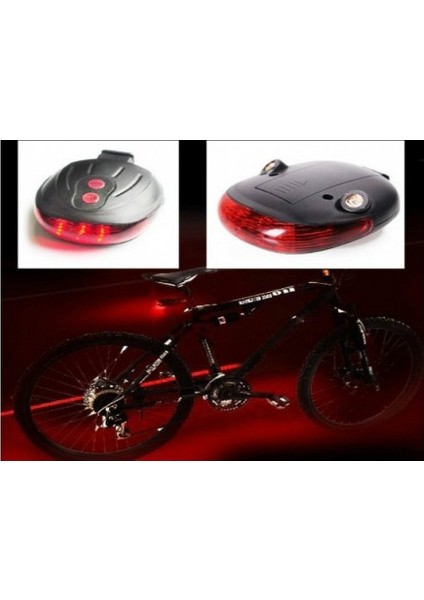Çok Fonksiyonlu Pilli Bisiklet LED Lazer Işığı Arka Stop Lambası fırsatları