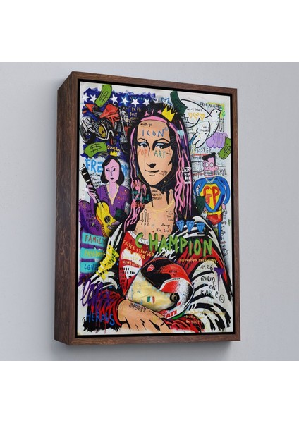 Çerçeveli Renkli Mona Lisa Banksy Kanvas Tablo, Sokak Sanatı, Pop ART-5306 fiyatları