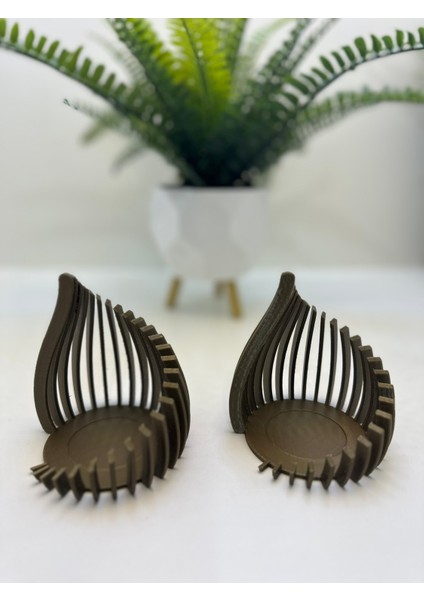3D Baskı Gold 2'li Damla Şekilli Mumluk modelleri