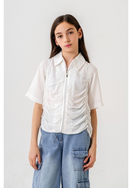 Kız Çocuk Büzgülü Gömlek 3165 fiyatları