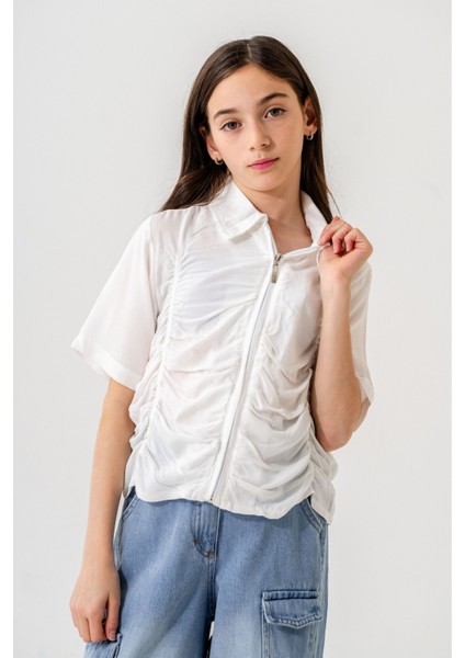 Kız Çocuk Büzgülü Gömlek 3165 modelleri