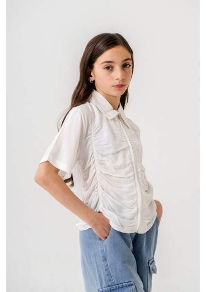 Kız Çocuk Büzgülü Gömlek 3165 fırsatları