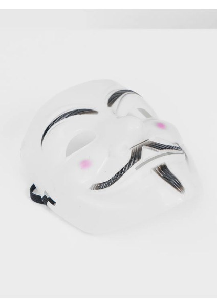 Beyaz Renk Pembe Yanaklı Ithal V For Vendetta Maskesi - MCT8458-1004