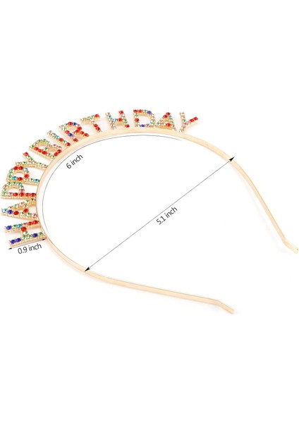 Rengarenk Kristal Taşlı Ekstra Lüks Gümüş Kaplama Happy Birthday Taç 16 x 17 cm - MCT8365-5760