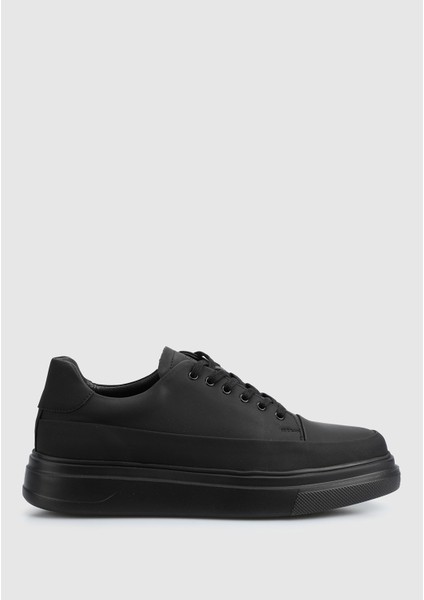 Siyah Deri Erkek Sneaker