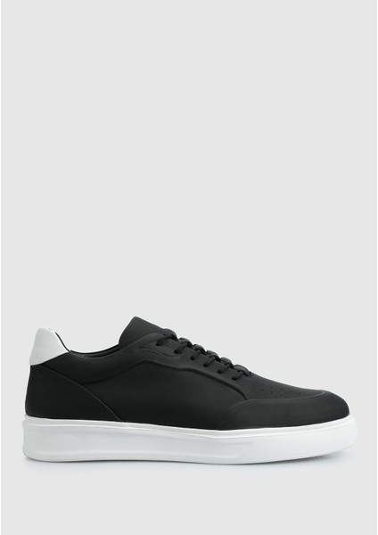 Siyah Deri Erkek Sneaker